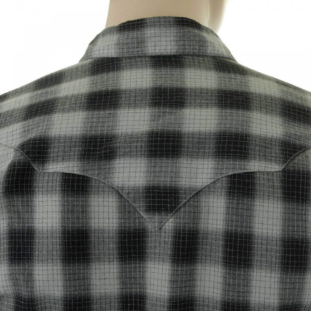 Mens Woven Grey Check Long Sleeve Western Regular Fit Cotton Shirt with Soft Pointed Collar SC25371