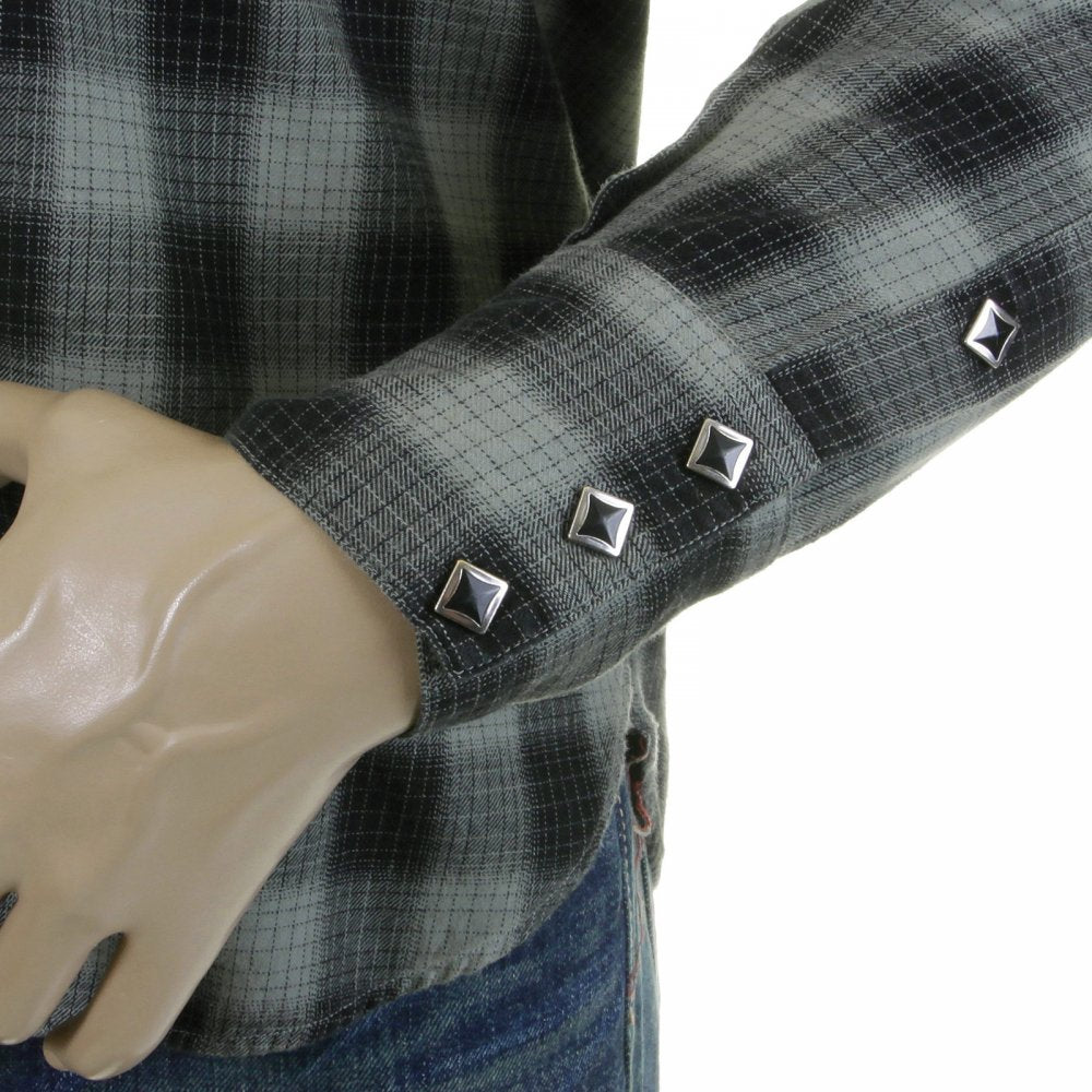 Mens Woven Grey Check Long Sleeve Western Regular Fit Cotton Shirt with Soft Pointed Collar SC25371