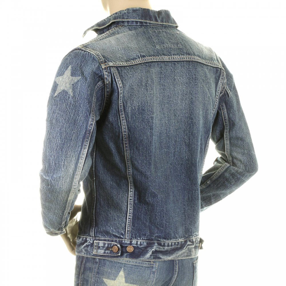 Lone Star Hard Light Wash Button Front Fitted Denim Jacket for Men SC11901H