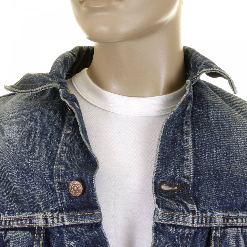 Lone Star Hard Light Wash Button Front Fitted Denim Jacket for Men SC11901H