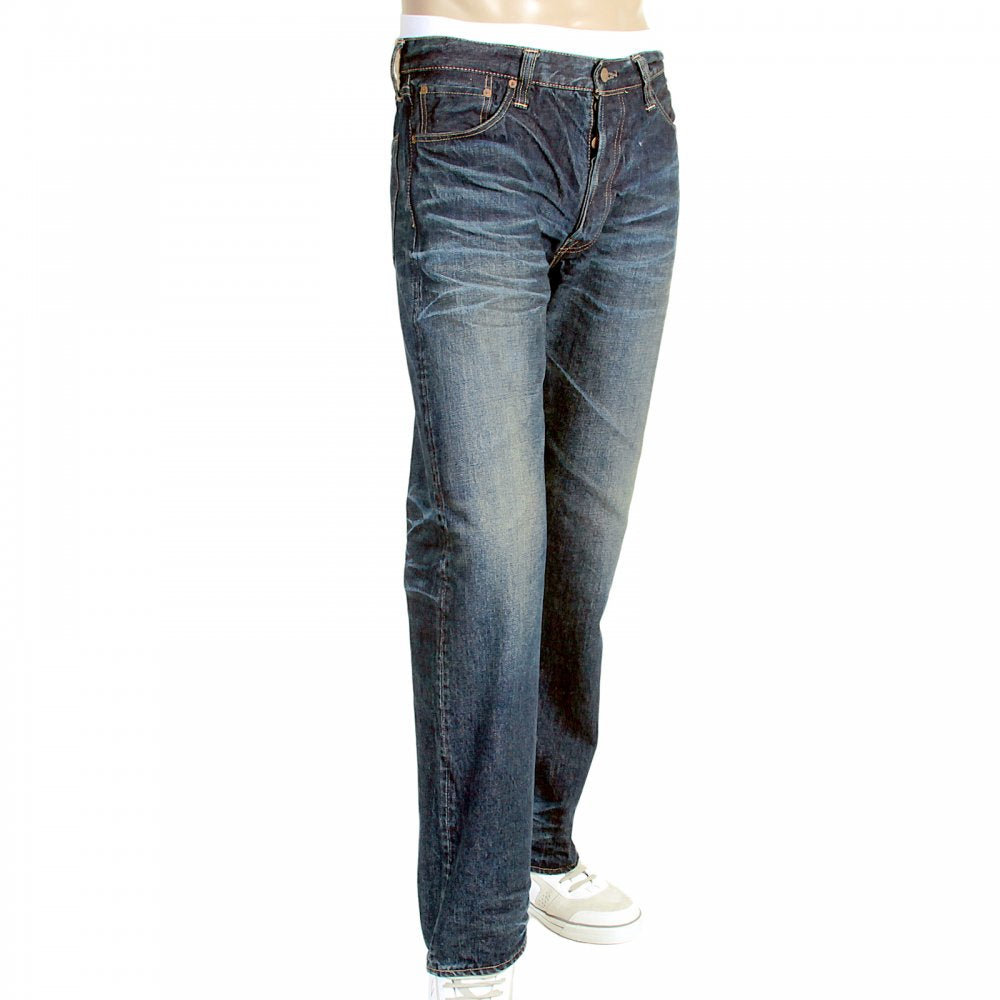 Vintage Cut Lone Star Hard Dark Japanese Selvedge Denim Jeans for Men SC40901H