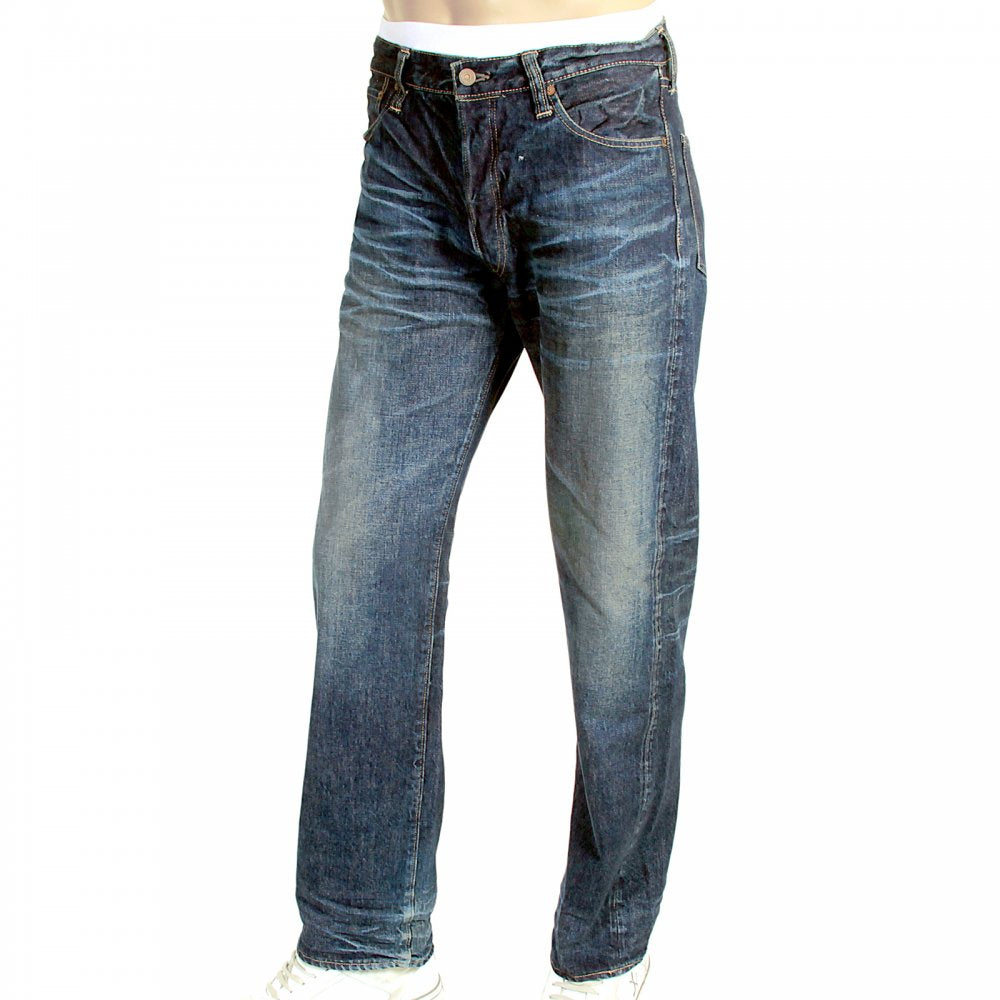 Vintage Cut Lone Star Hard Dark Japanese Selvedge Denim Jeans for Men SC40901H