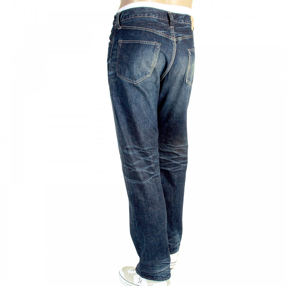 Vintage Cut Lone Star Hard Dark Japanese Selvedge Denim Jeans for Men SC40901H