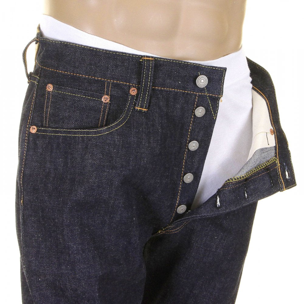 Mens Non Wash African Cotton Vintage Cut Japanese Selvedge Denim Jeans SC41947N