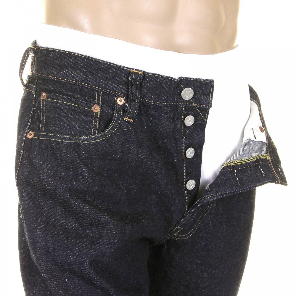 Mens One Wash Navy Vintage Cut Japanese Selvedge Denim Jeans SC41947A