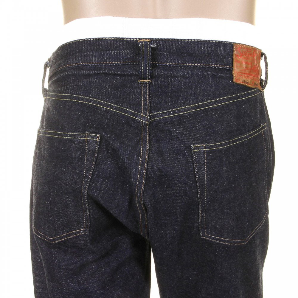 Mens One Wash Navy Vintage Cut Japanese Selvedge Denim Jeans SC41947A