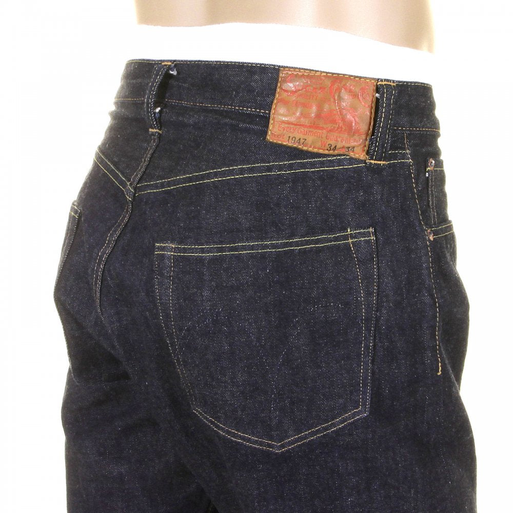 Mens One Wash Navy Vintage Cut Japanese Selvedge Denim Jeans SC41947A