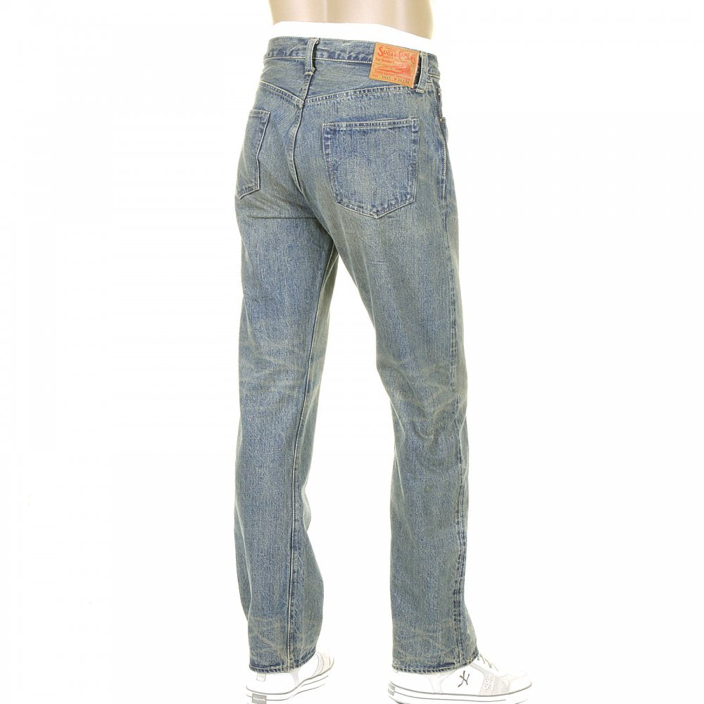 Mens Light Vintage Cut Original Hard Wash Japanese Selvedge Denim Jeans SC41947H