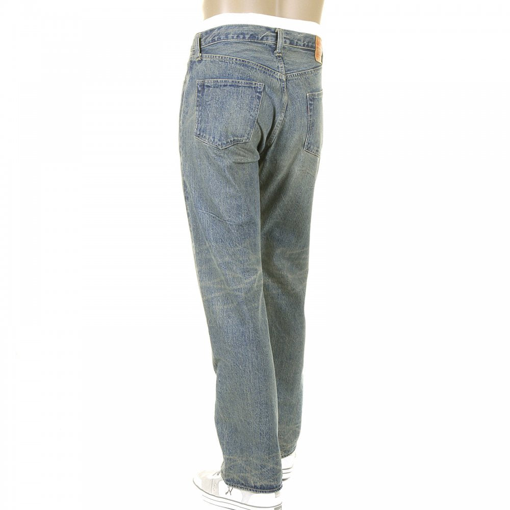 Mens Light Vintage Cut Original Hard Wash Japanese Selvedge Denim Jeans SC41947H