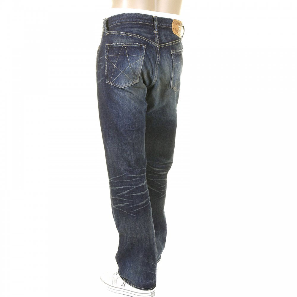 Union Star Vintage Cut Japanese Hard Dark Wash Selvedge Denim Jeans for Men SC40065H