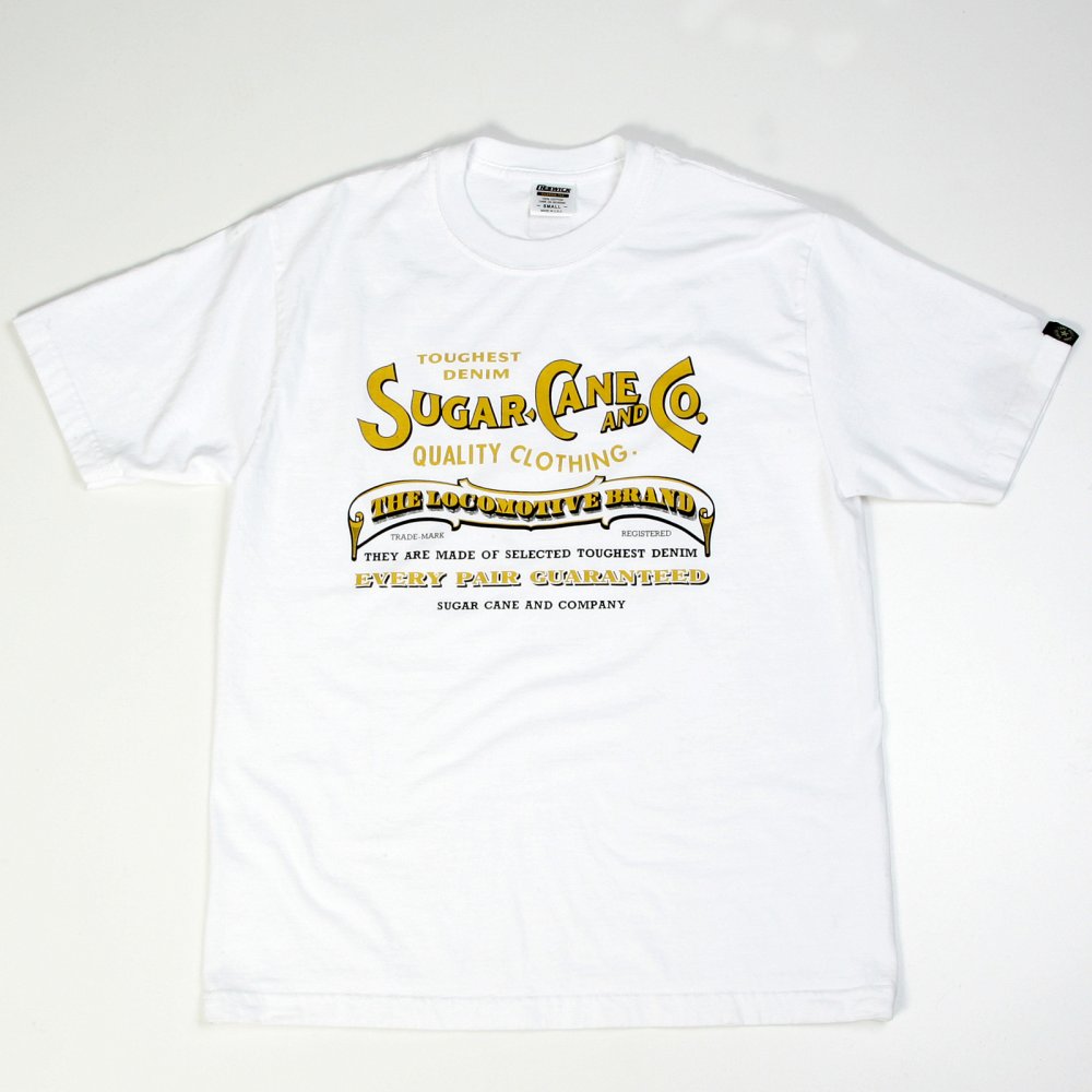 Tubular Knit Mens Crew Neck Regular Fit T-shirt in White with Large Logo Print SC73438