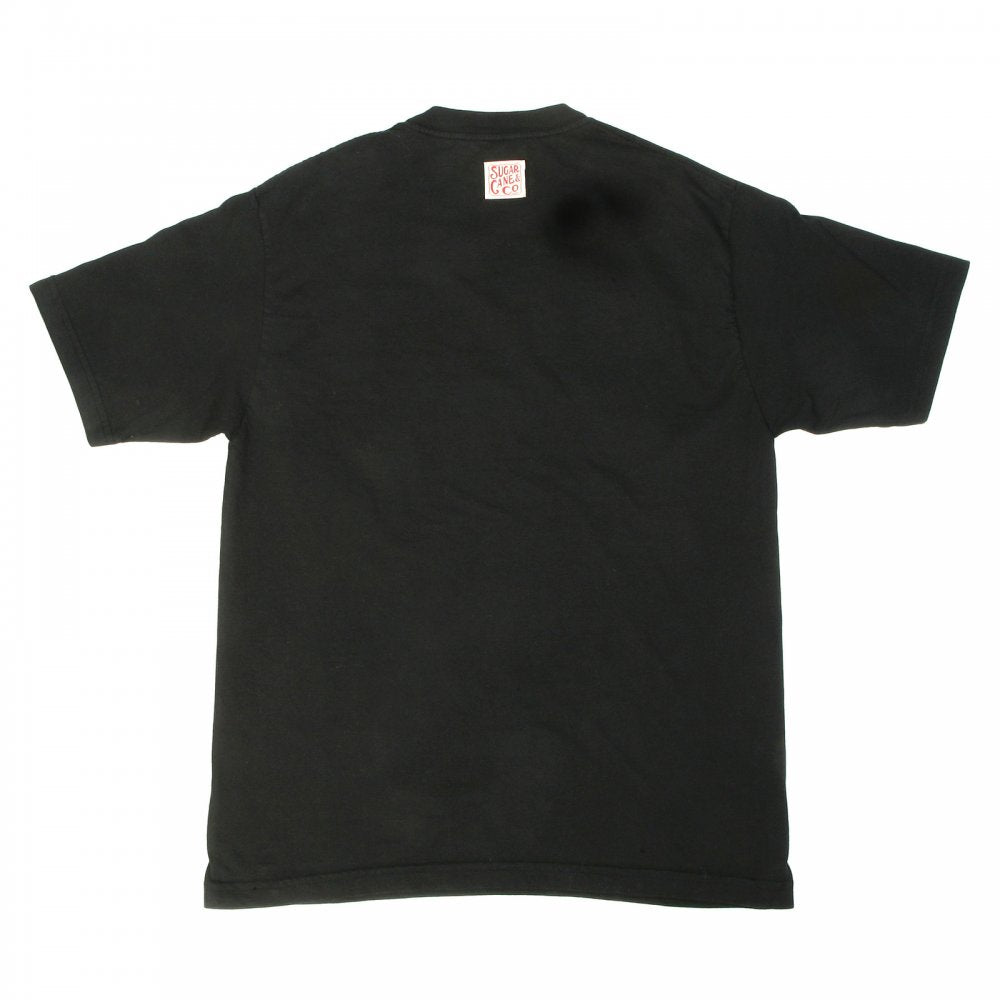 Mens Black Tubular Knit Ribbed Crew Neck Cotton Regular Fit T-shirt SC73438