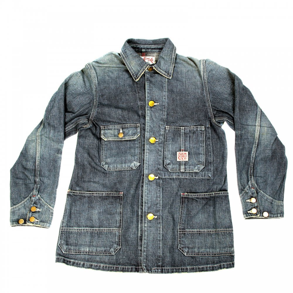 Mens Hard Wash Vintage Cut Regular Fit Denim Jacket with cargo style pockets SC10705H