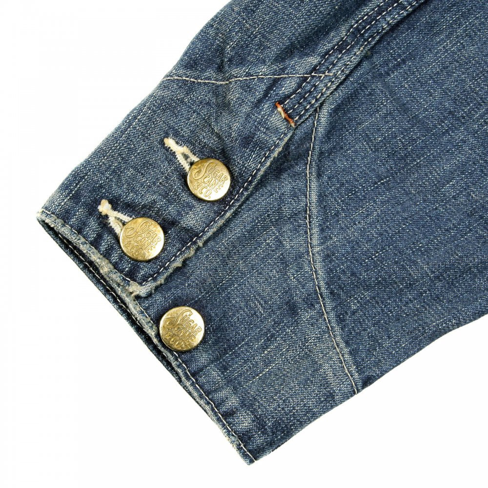 Mens Hard Wash Vintage Cut Regular Fit Denim Jacket with cargo style pockets SC10705H