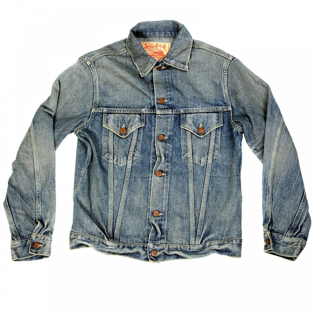 Mens Hard Wash Blue Vintage Cut Regular Fit Western Style Denim Jacket SC11962H