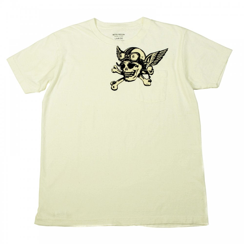 Limited Edition Mister Freedom Crew Neck Tubular Knit Slim Fit T-shirt in Ivory White SC73279