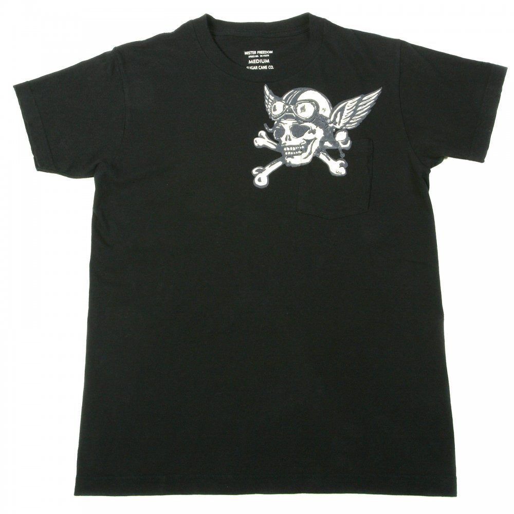 Mens Limited Edition Mister Freedom Tubular Knit Crew Neck Slim Fit Short Sleeve T-shirt in Black SC73279
