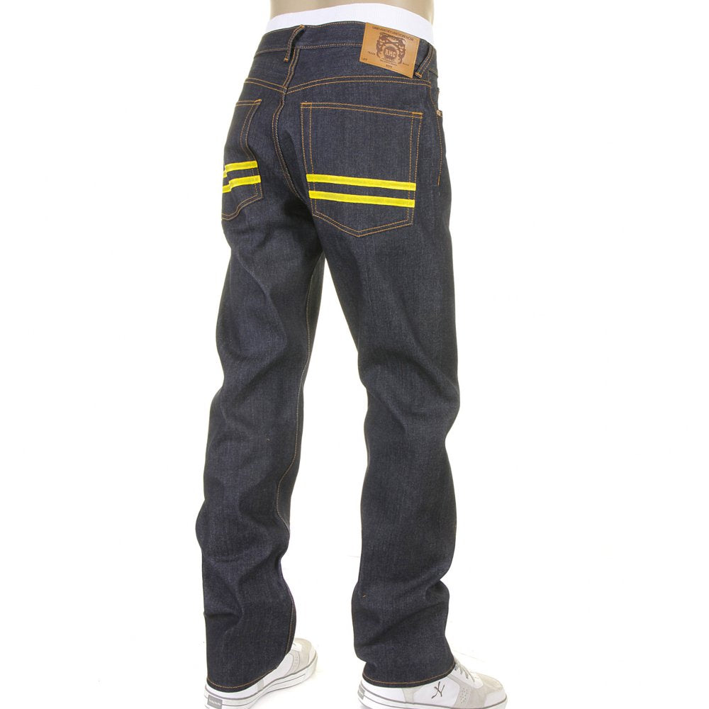 Slim Cut Red and Blue Selvedge Raw Denim Jean