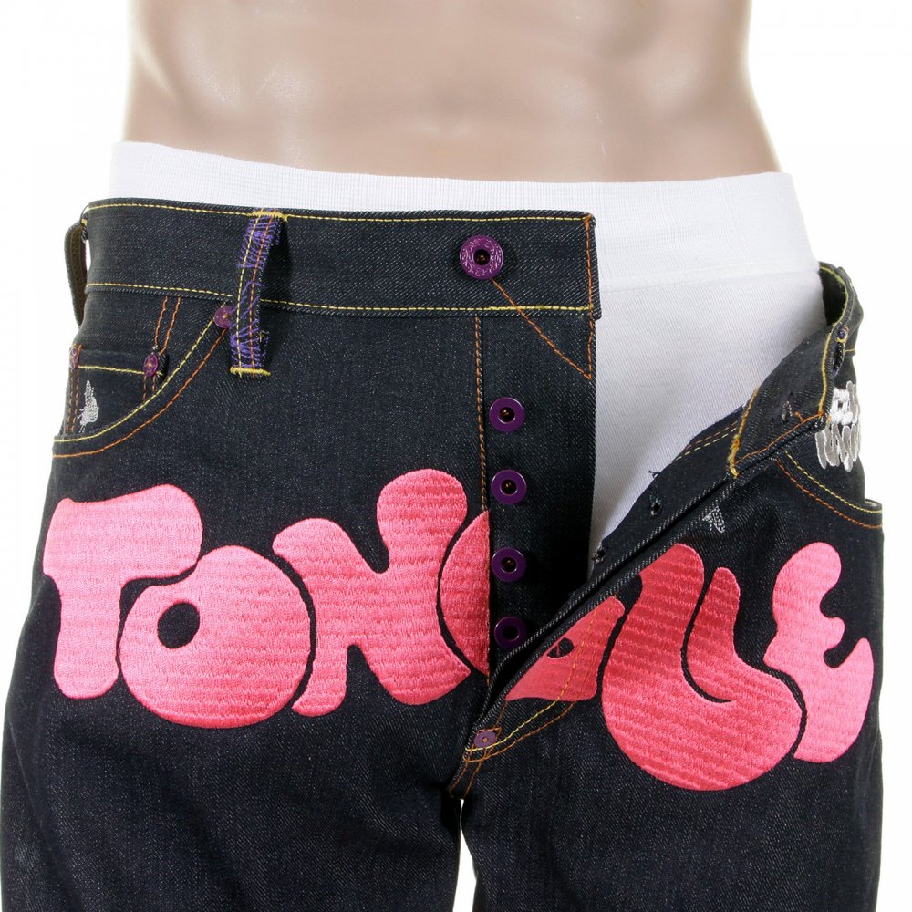 Mens Vintage Cut Dark Indigo Raw Denim Jeans