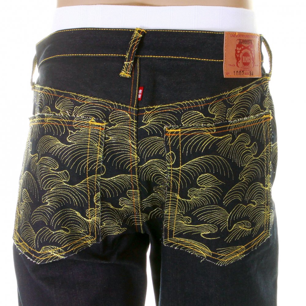 Vintage Cut Dark Indigo Selvedge Raw Denim Jeans for Men