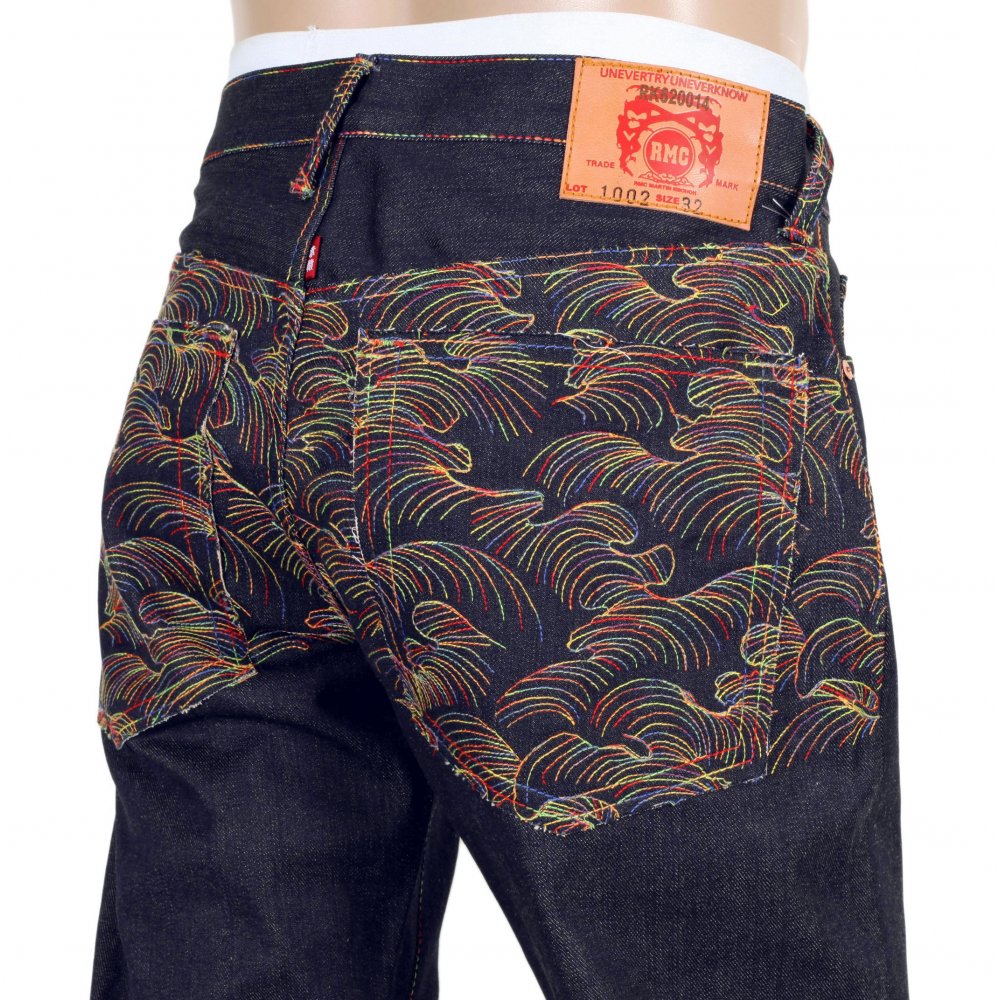 Mens Dark Indigo Vintage Cut Raw Denim Jeans
