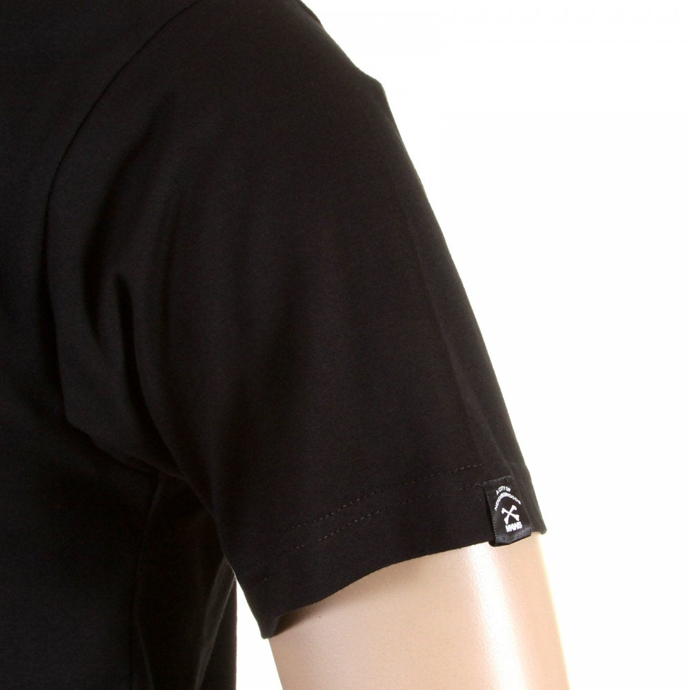 Black Crew Neck Short Sleeve Regular Fit T-shirt for Men