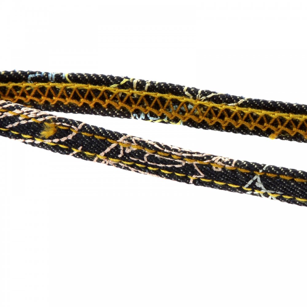 Denim and Embroidered Toyo Boxed Lanyard Key Chain