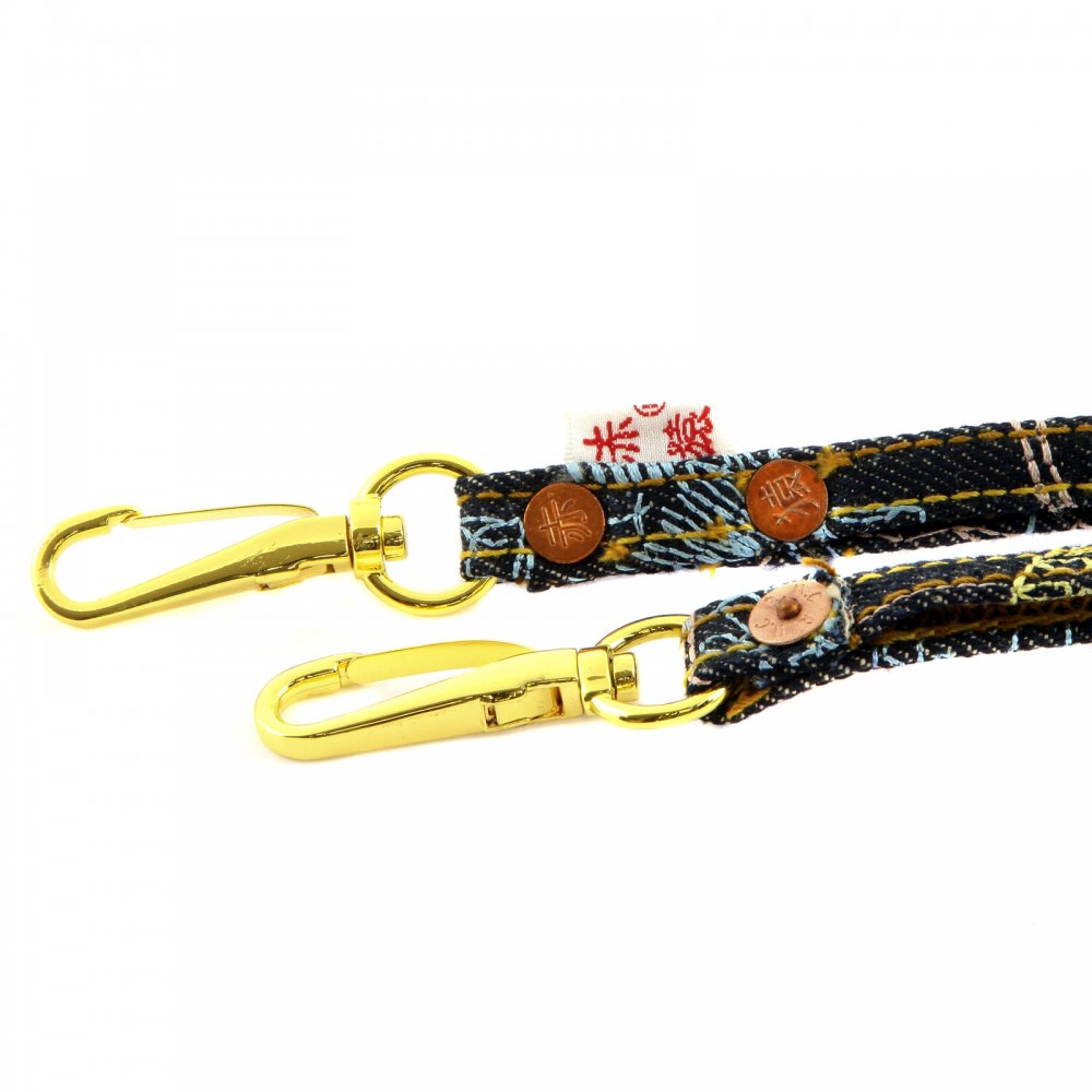 Denim and Embroidered Toyo Boxed Lanyard Key Chain
