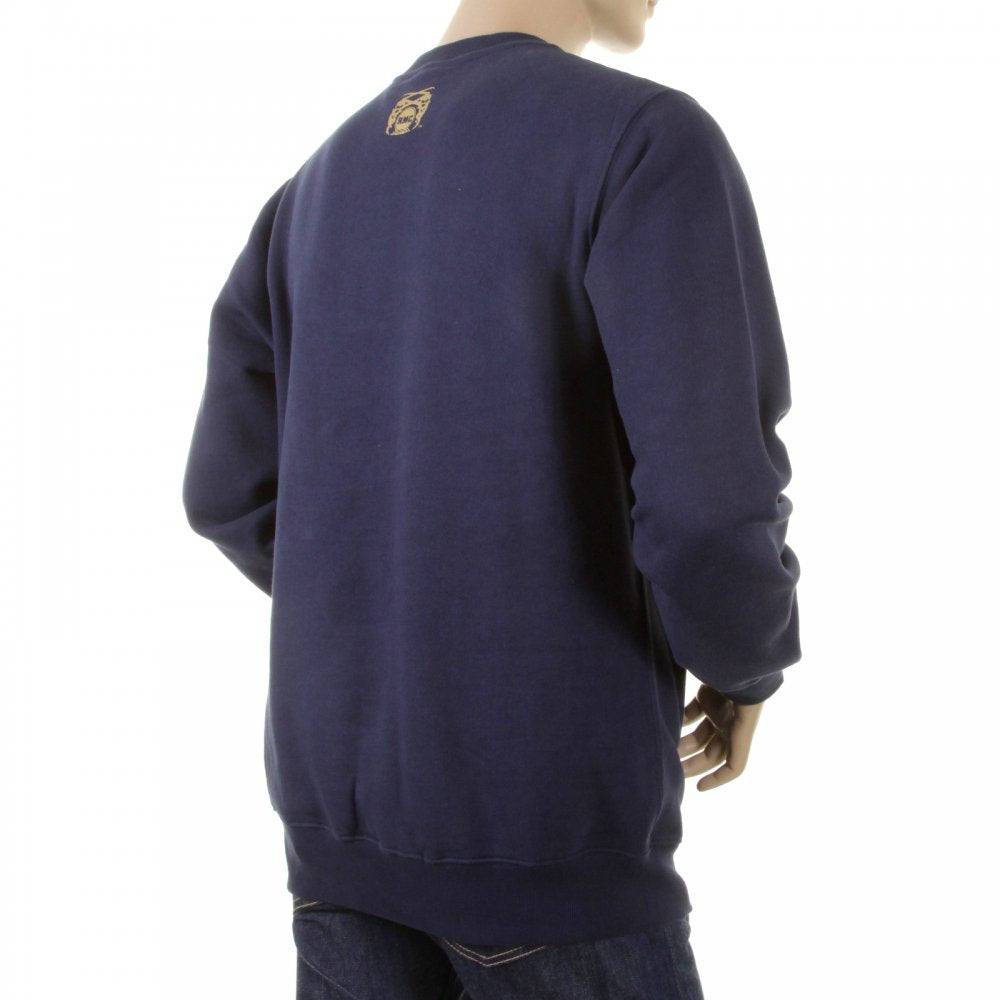 Mens Navy Overhead Large Fitting Sweatshirt