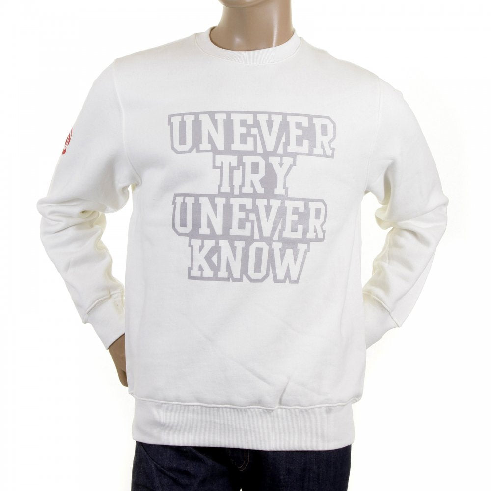 Mens off White Crew Neck Large Fitting Sweat Shirt