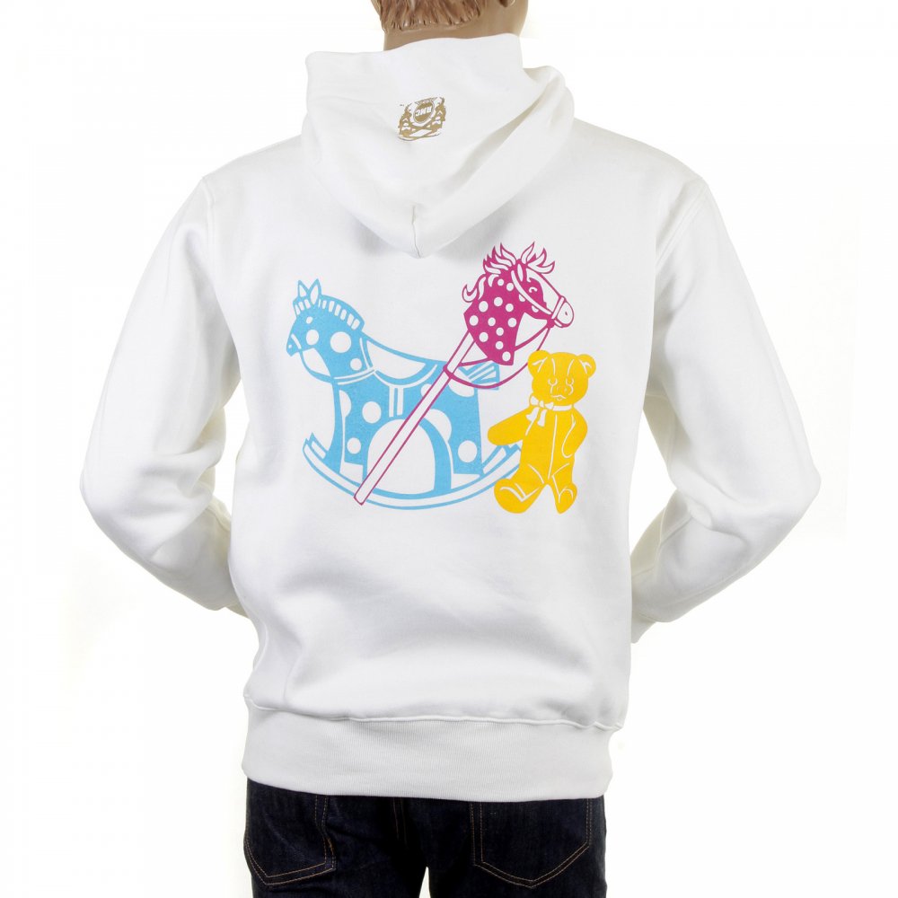 Mens White Overhead Large Fitting Sweat Shirt