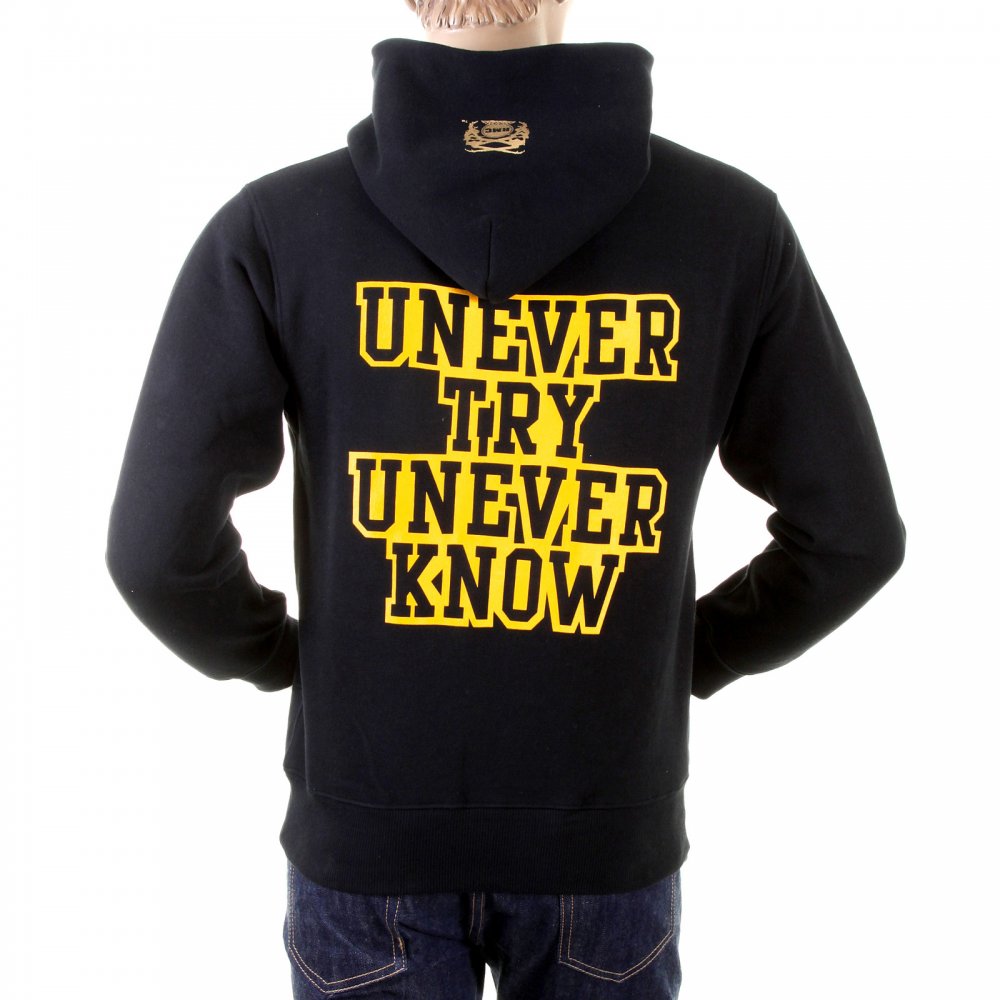 Black Untunk Overhead Large Fitting Hooded Sweatshirt