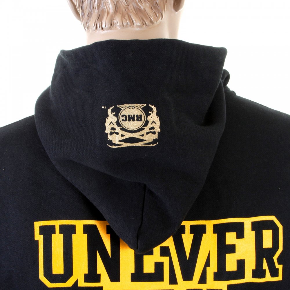 Black Untunk Overhead Large Fitting Hooded Sweatshirt