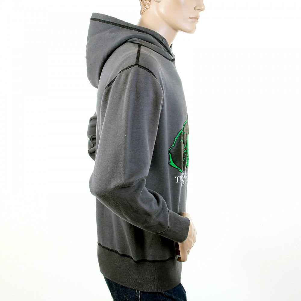 Mens Slate Grey Over Head Large Fitting Hoody Sweatshirt