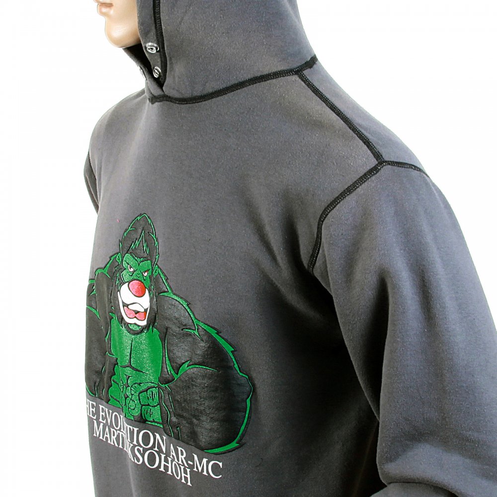Mens Slate Grey Over Head Large Fitting Hoody Sweatshirt