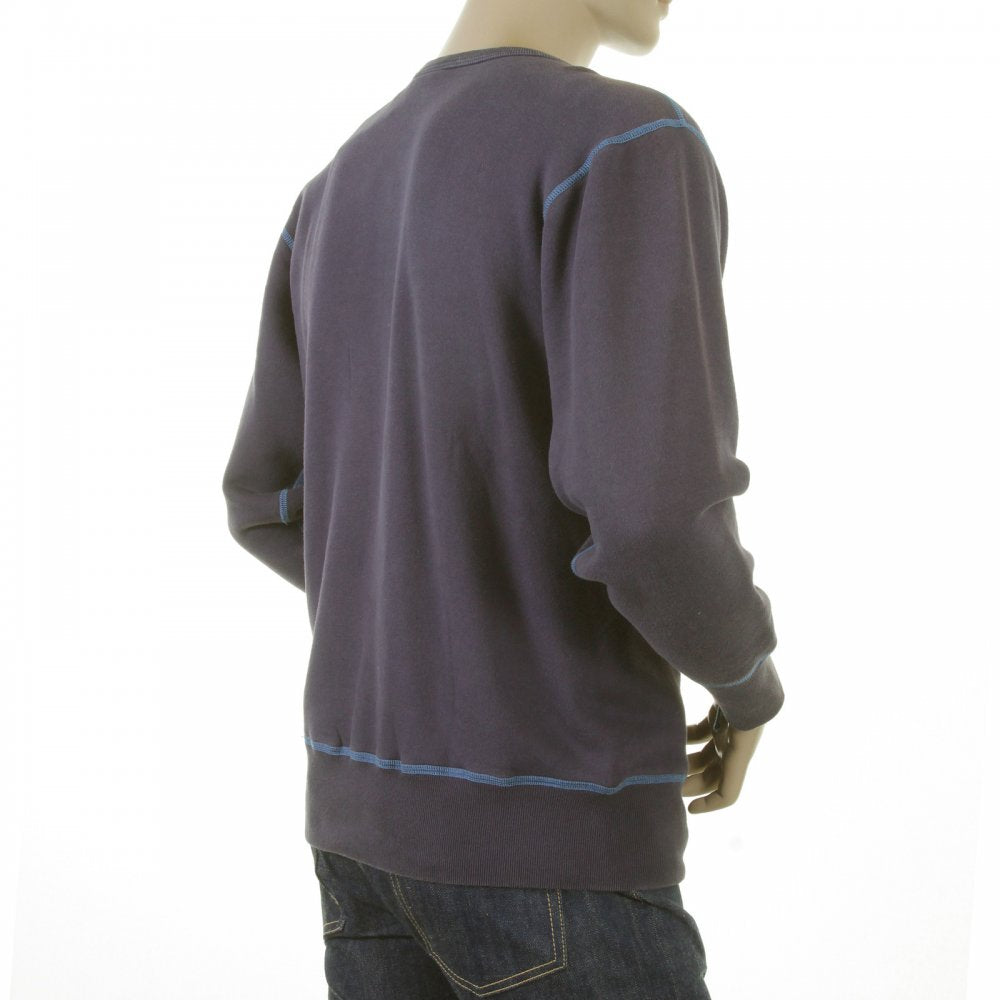 Navy Blue Crew Neck Large Fitting Sweatshirt for Men