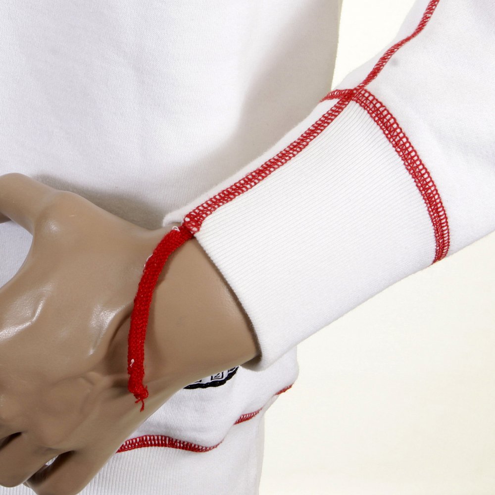 Mens White Crew Neck Large Fitting Sweatshirt
