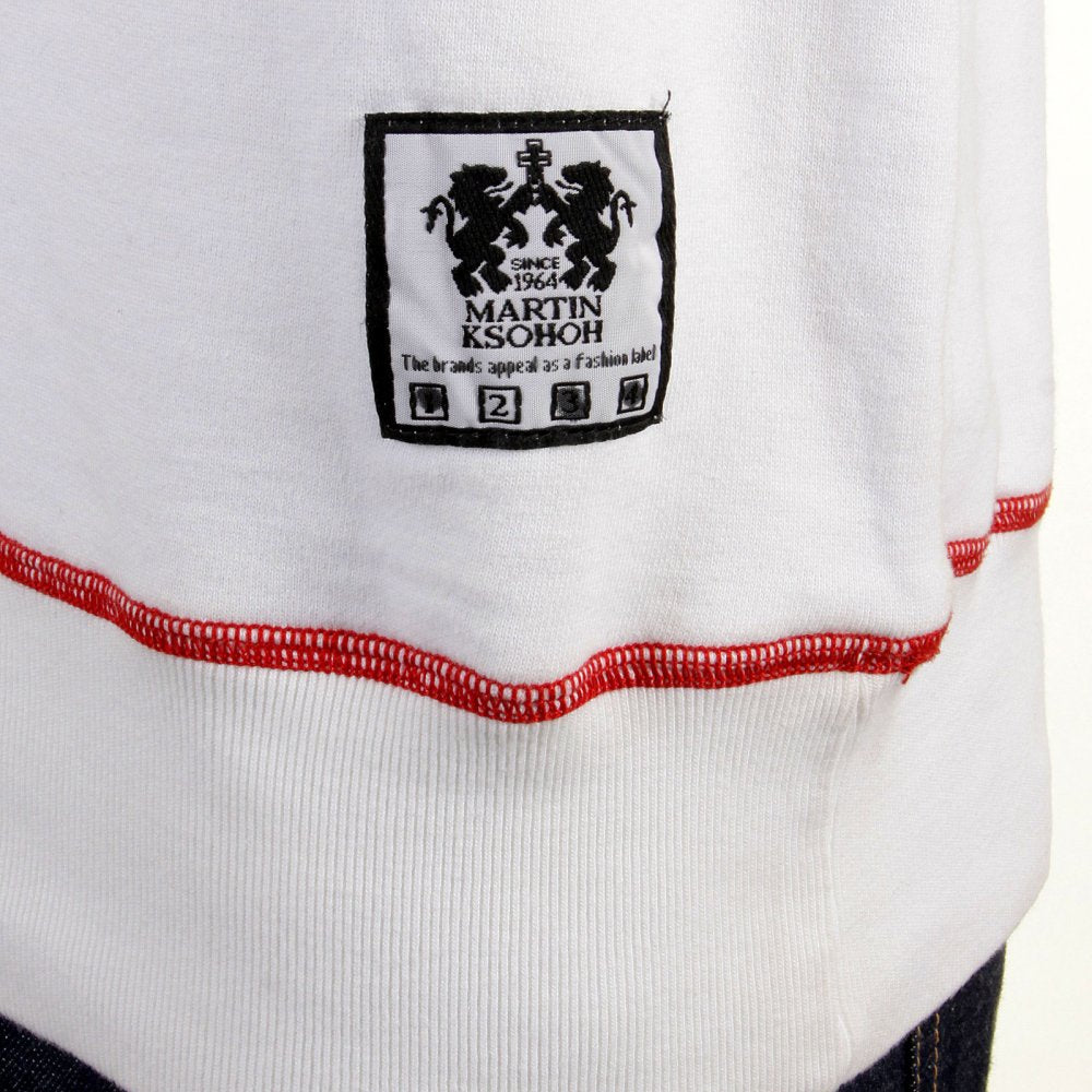 Mens White Crew Neck Large Fitting Sweatshirt