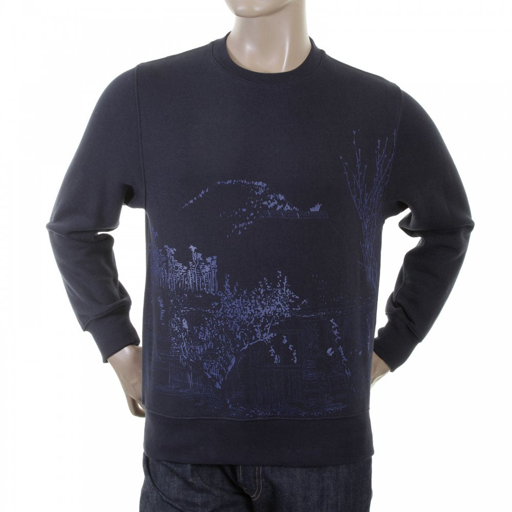 Mens Navy Large Fitting Sweat Shirt