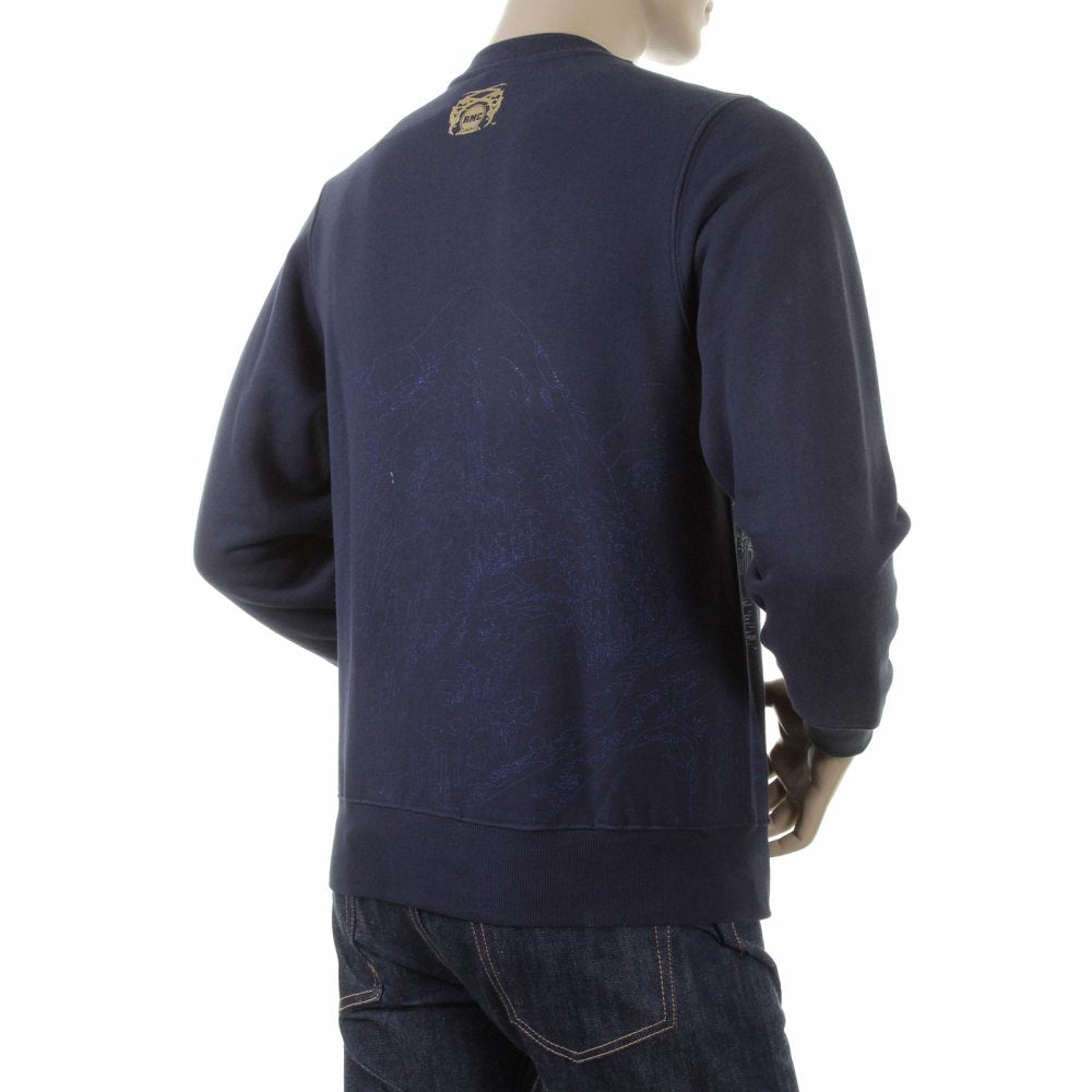 Mens Navy Large Fitting Sweat Shirt
