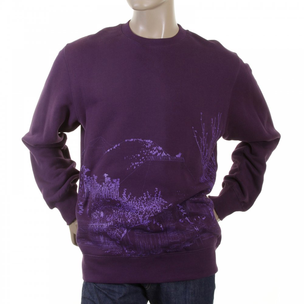 Purple Large Fitting Sweat Shirt for Men