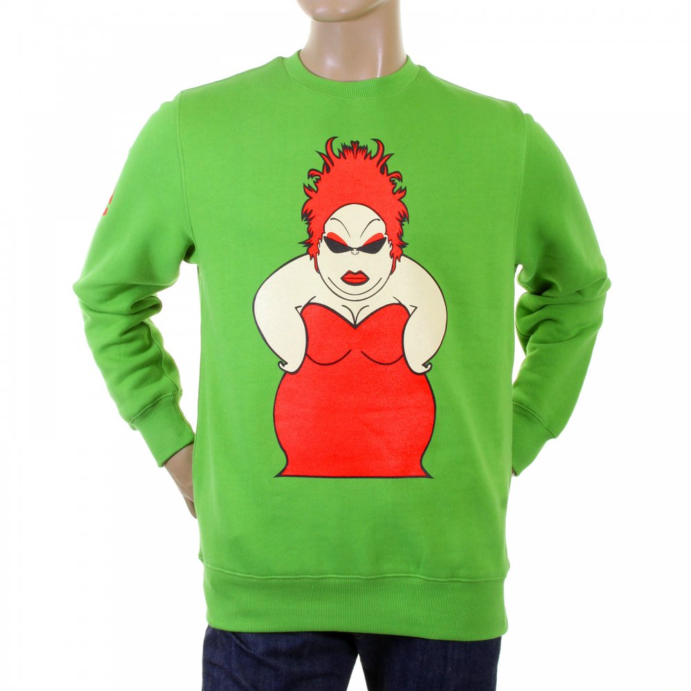 Mens Lime Crew Neck Large Fitting Sweat Shirt