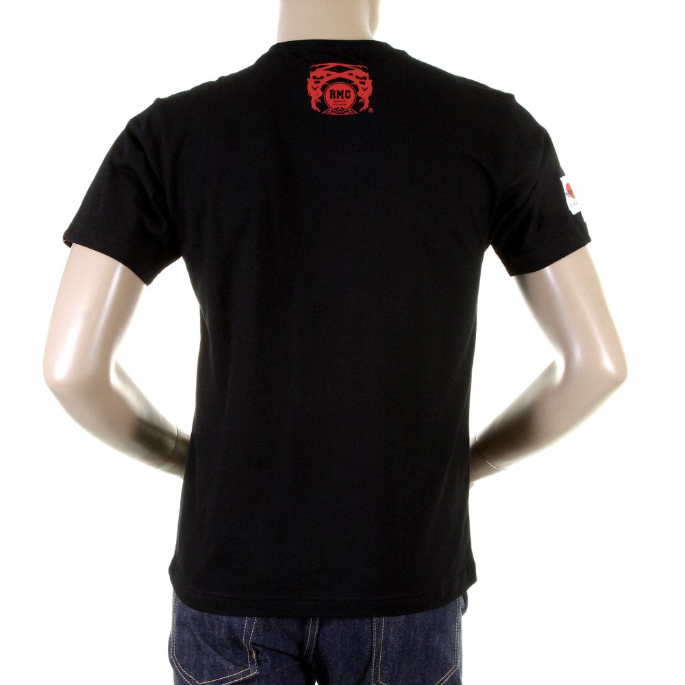 Black Regular Fit Short Sleeve T-Shirt with Crew Neck