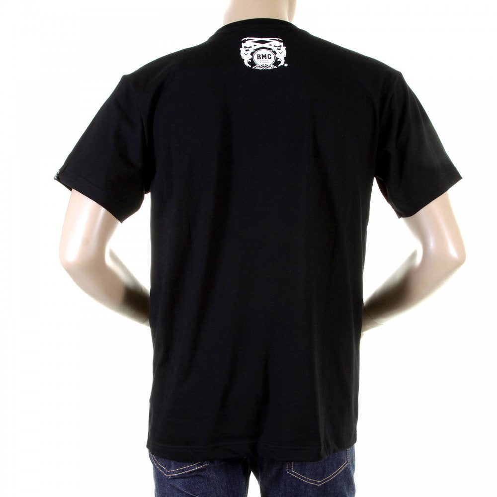 Mens Black Crew Neck Regular Fit Short Sleeve T-Shirt