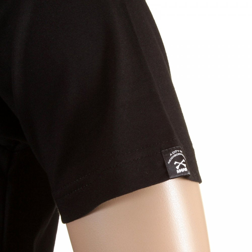 Mens Black Crew Neck Regular Fit Short Sleeve T-Shirt