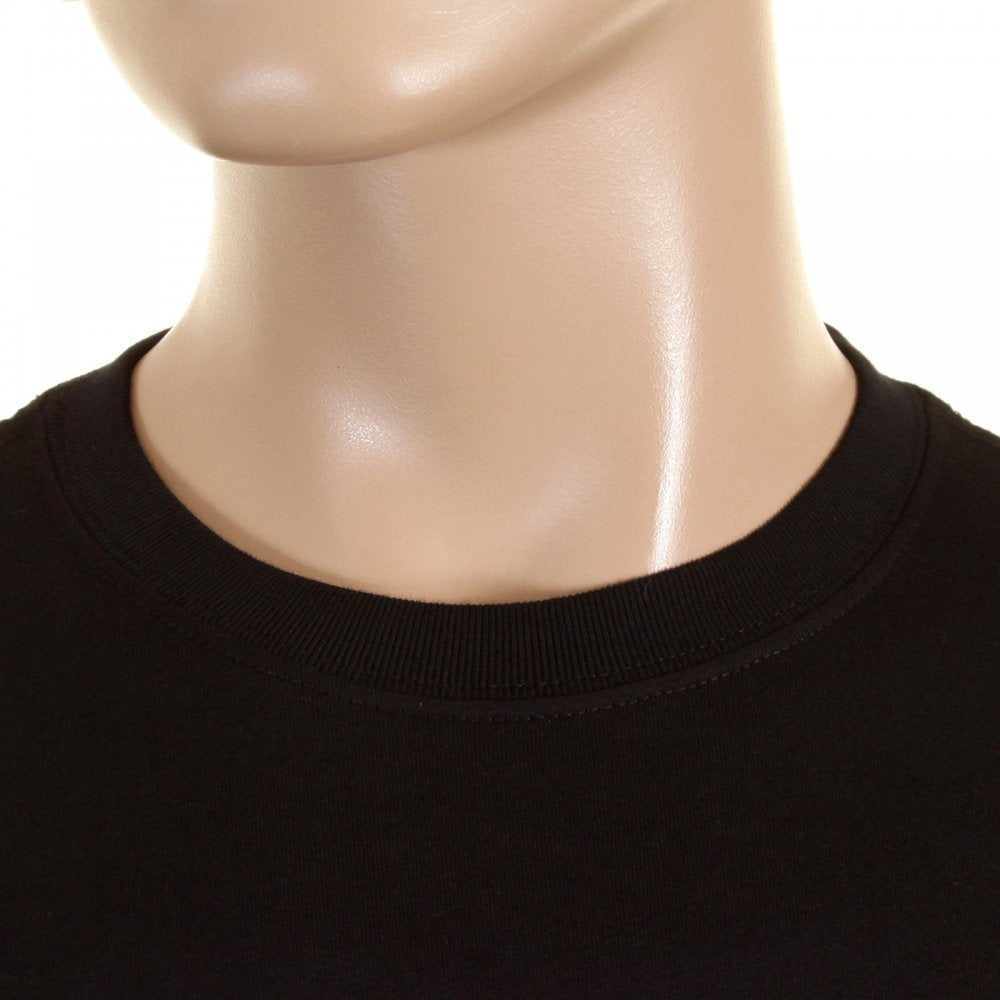 Mens Black Crew Neck Short Sleeve Regular Fit T-Shirt