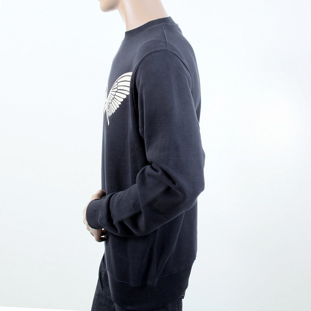 Navy Crew Neck Large Fitting Sweatshirt for Men