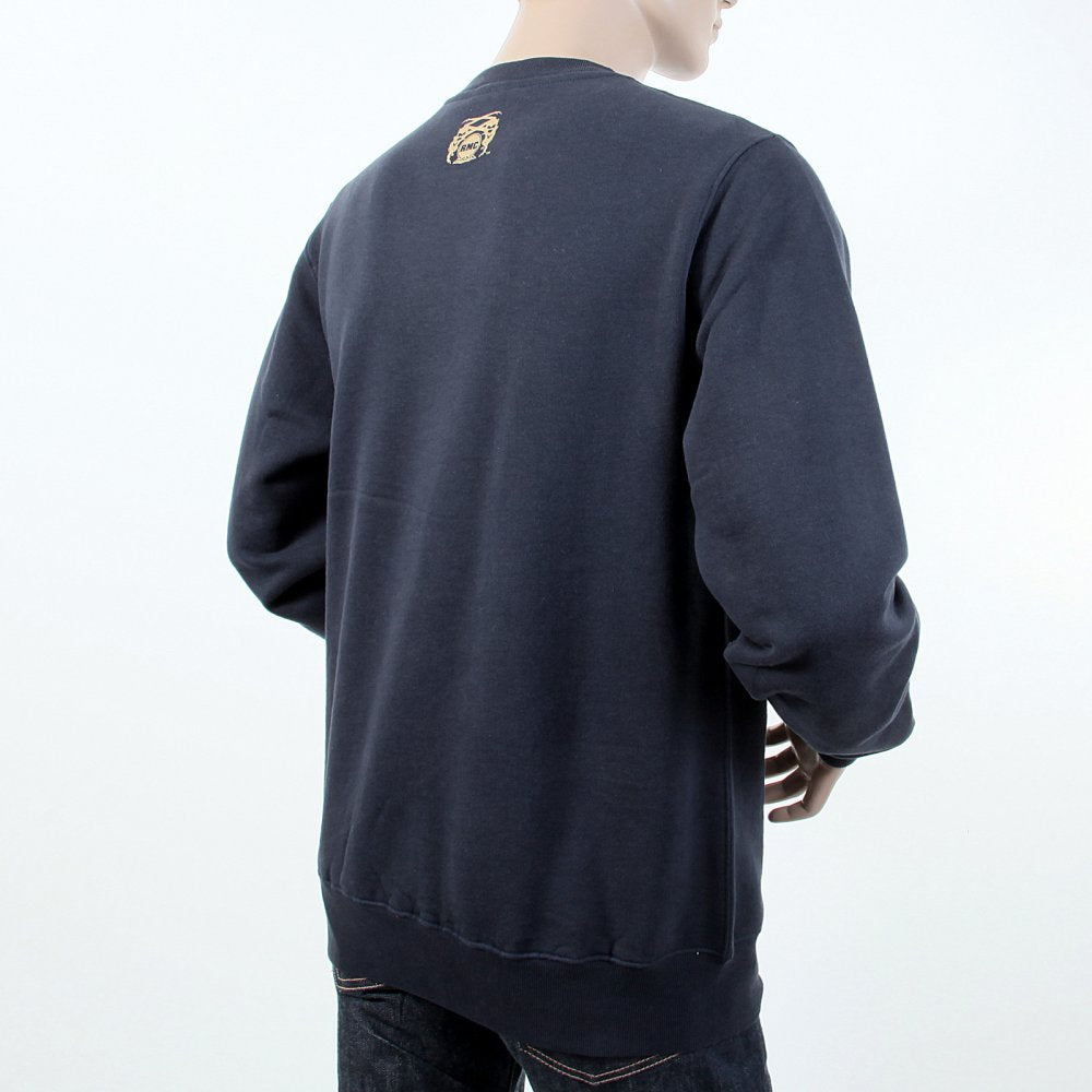 Navy Crew Neck Large Fitting Sweatshirt for Men