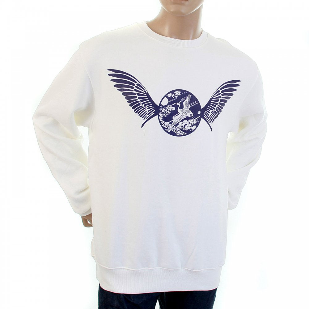 Buy White Crew Neck Large Fitting Sweatshirt for Men