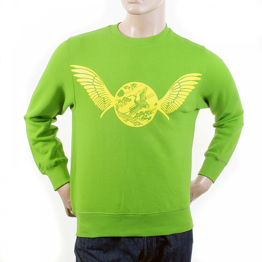 Mens Lime Green Crew Neck Large Fitting Sweat Shirt